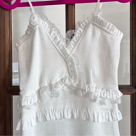 V. Chapman Narcisse Smocked Ruffle Trim Midi Dress - Picture 5 of 6